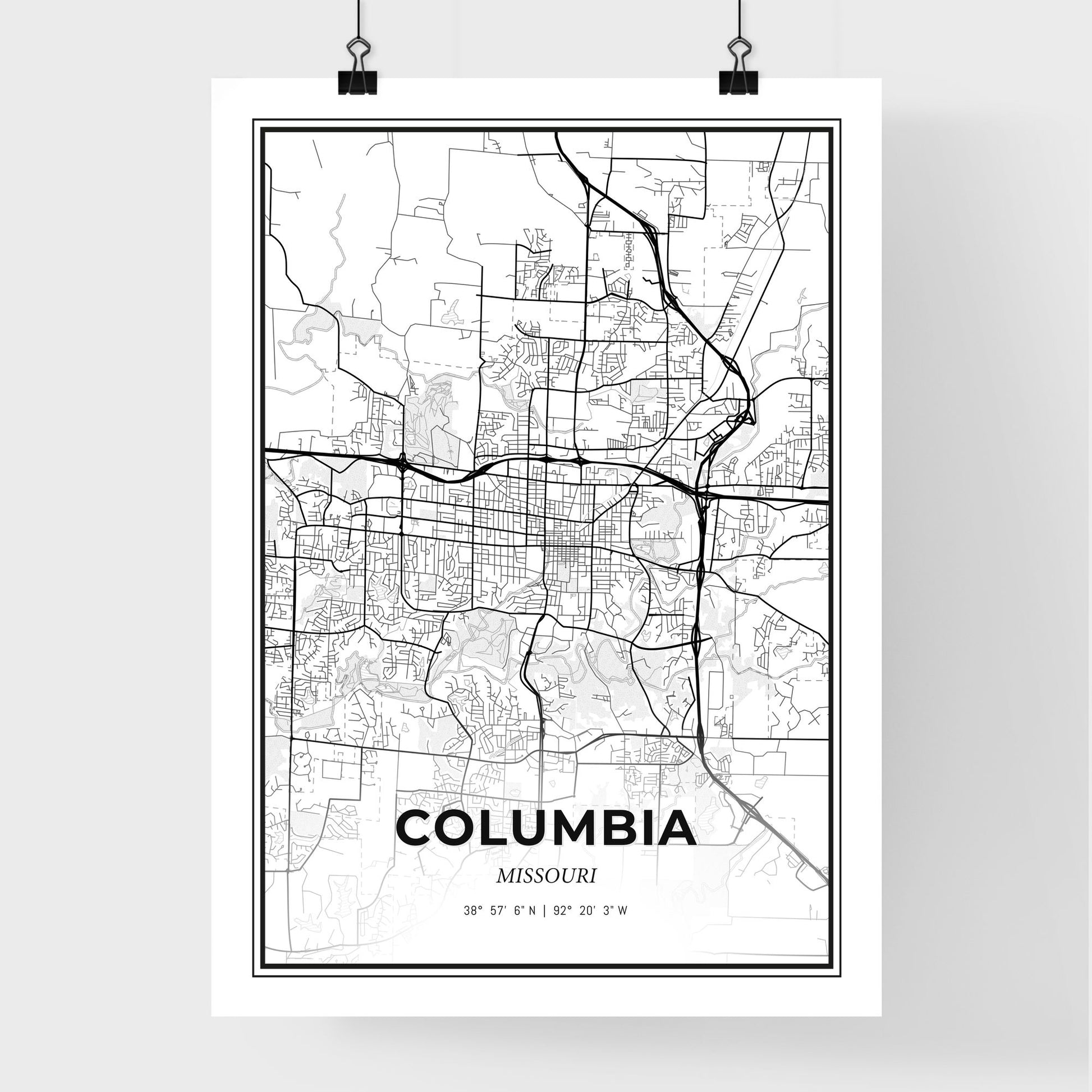 Columbia Missouri - Premium City Map Poster