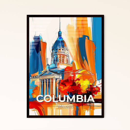 Vibrant Columbia, Missouri - A Painting Of A Building With A Dome And A Tower