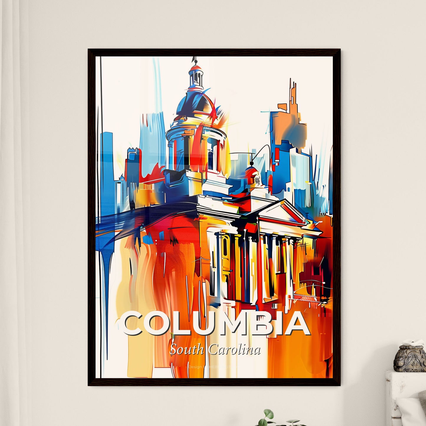 Vibrant Columbia, South Carolina - A Painting Of A Building