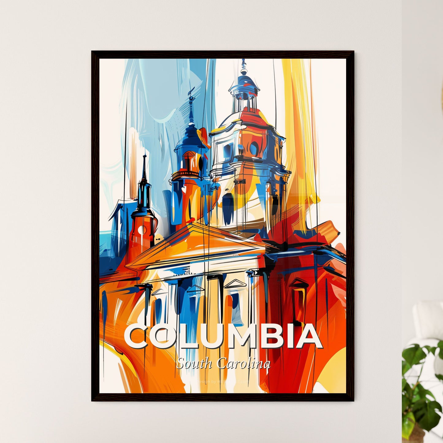 Vibrant Columbia, South Carolina - A Painting Of A Building