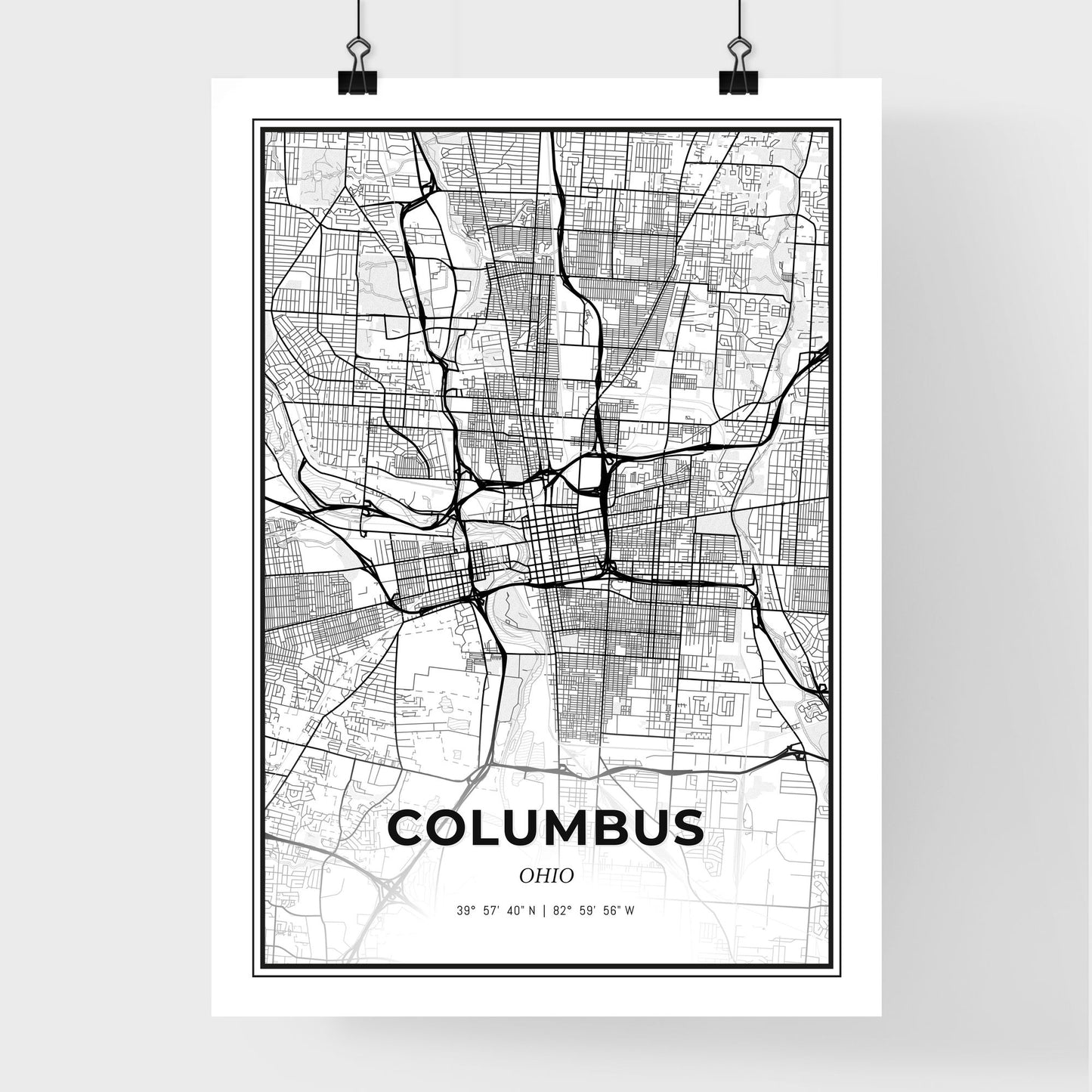 Columbus Ohio - Premium City Map Poster