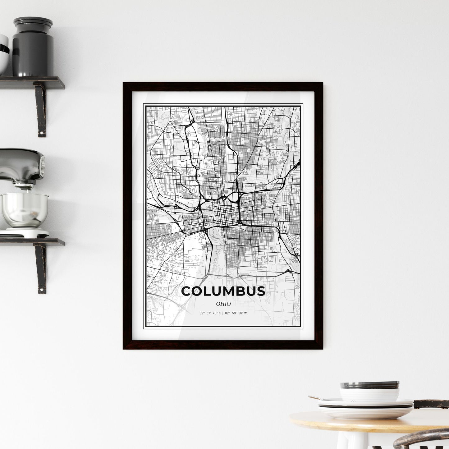 Columbus Ohio - Minimal City Map