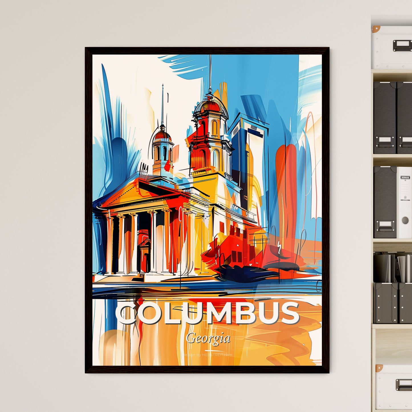 Vibrant Columbus, Georgia - A Painting Of A Building