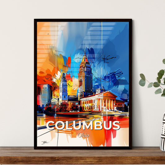 Vibrant Columbus, Ohio - A Painting Of A City