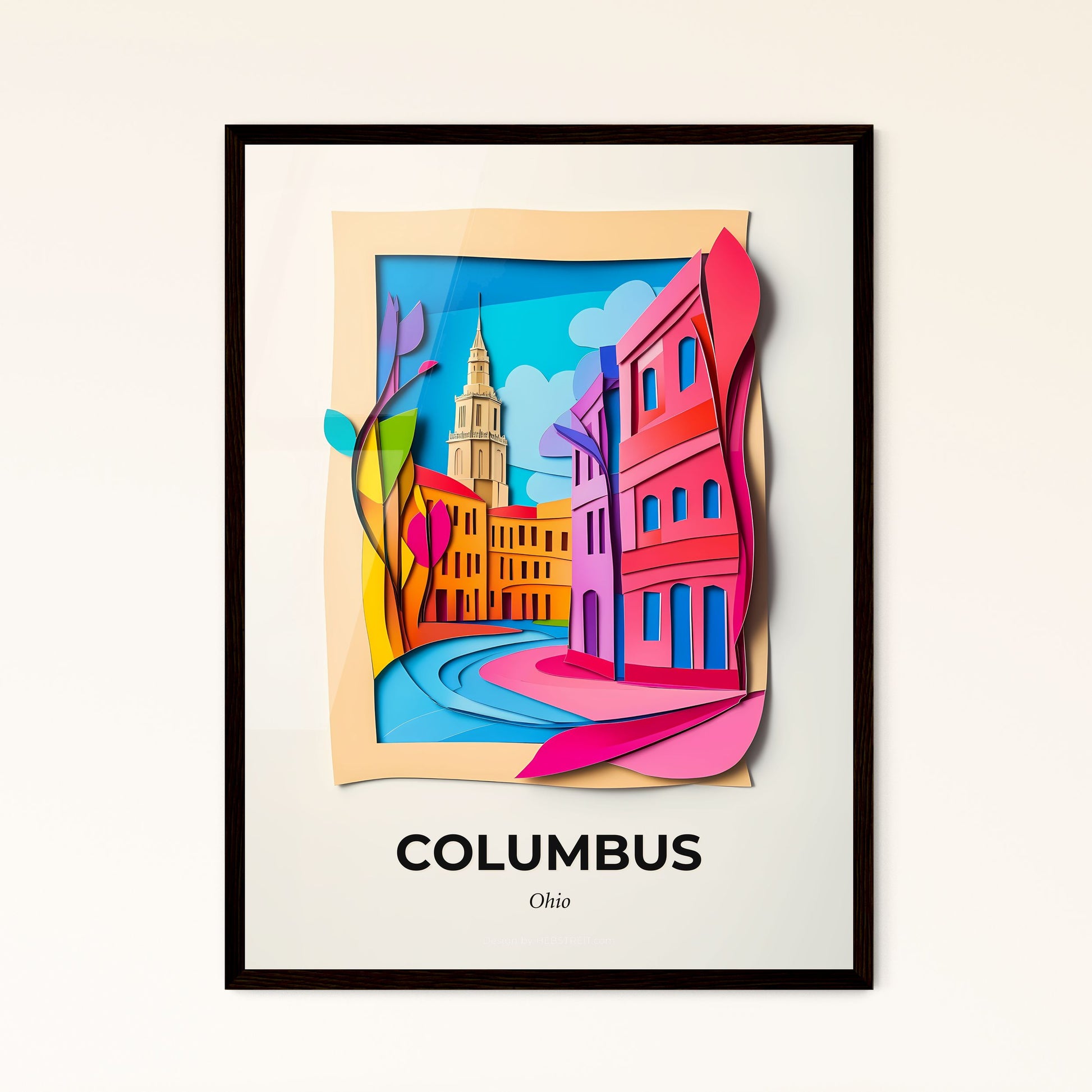 Vivid Columbus, Ohio - a city with a clock tower