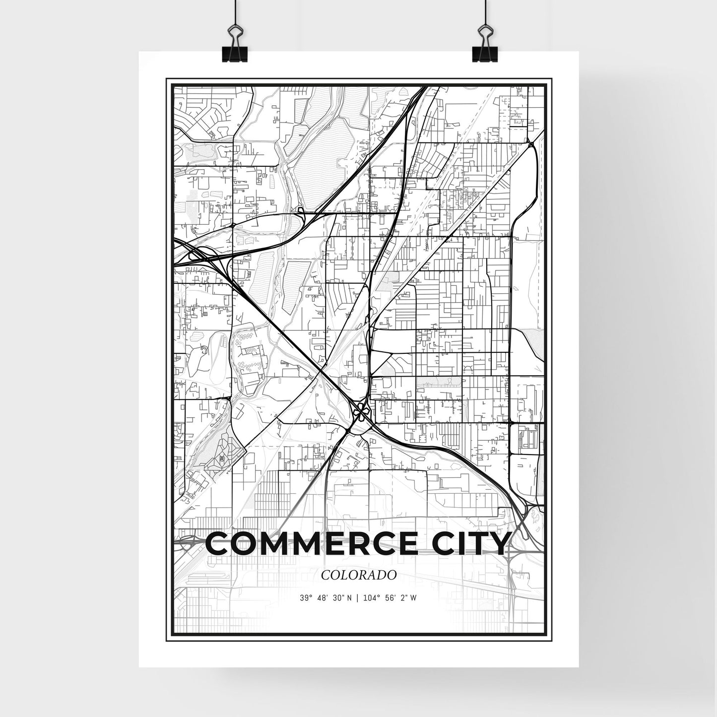 Commerce City Colorado - Premium City Map Poster