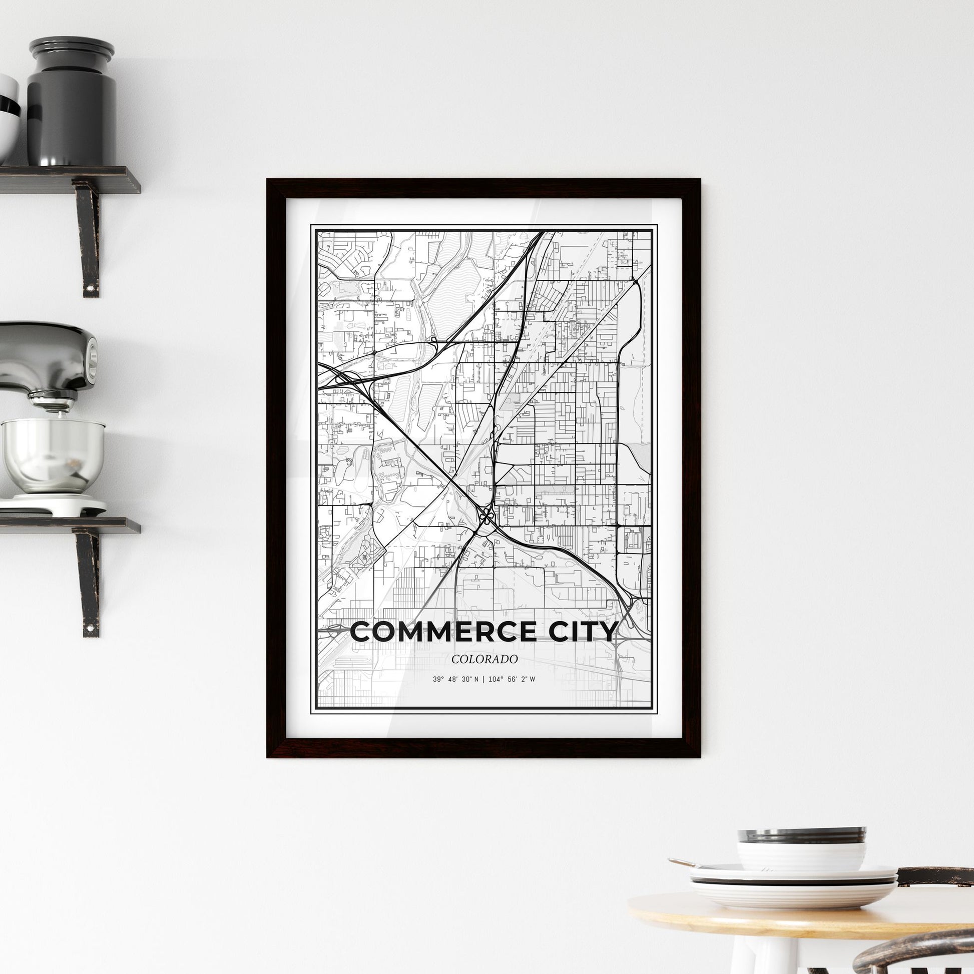 Commerce City Colorado - Minimal City Map