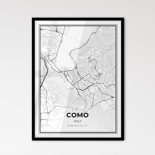 Como Italy - Scandinavian Style City Map for Modern Home Decor