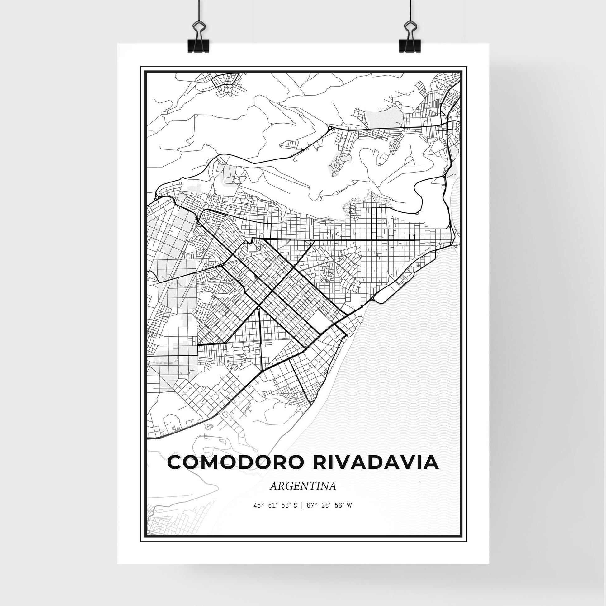 Comodoro Rivadavia Argentina - Premium City Map Poster