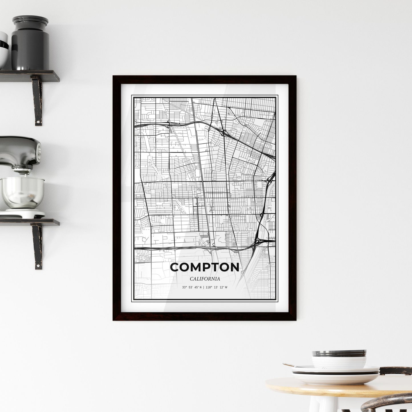 Compton California - Minimal City Map