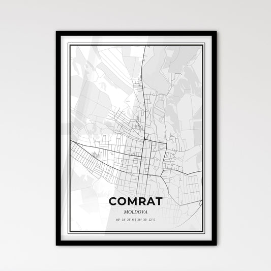 Comrat Moldova - Scandinavian Style City Map for Modern Home Decor