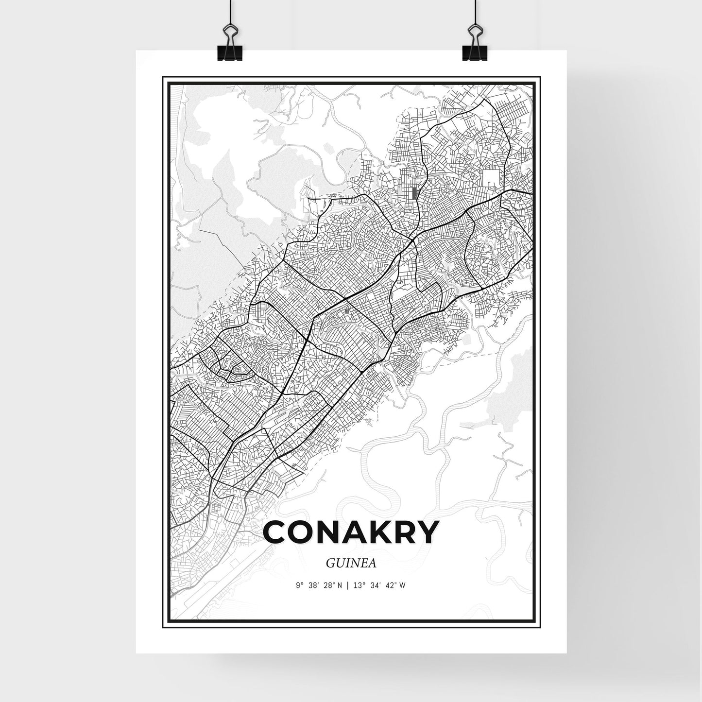 Conakry Guinea - Premium City Map Poster