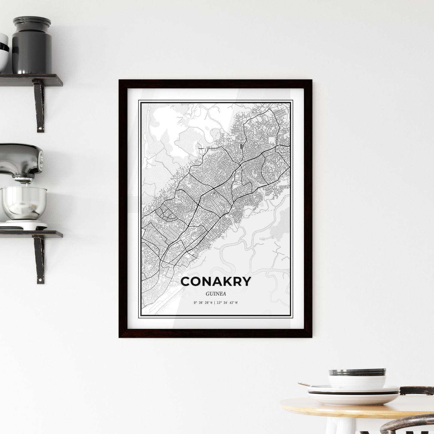 Conakry Guinea - Minimal City Map