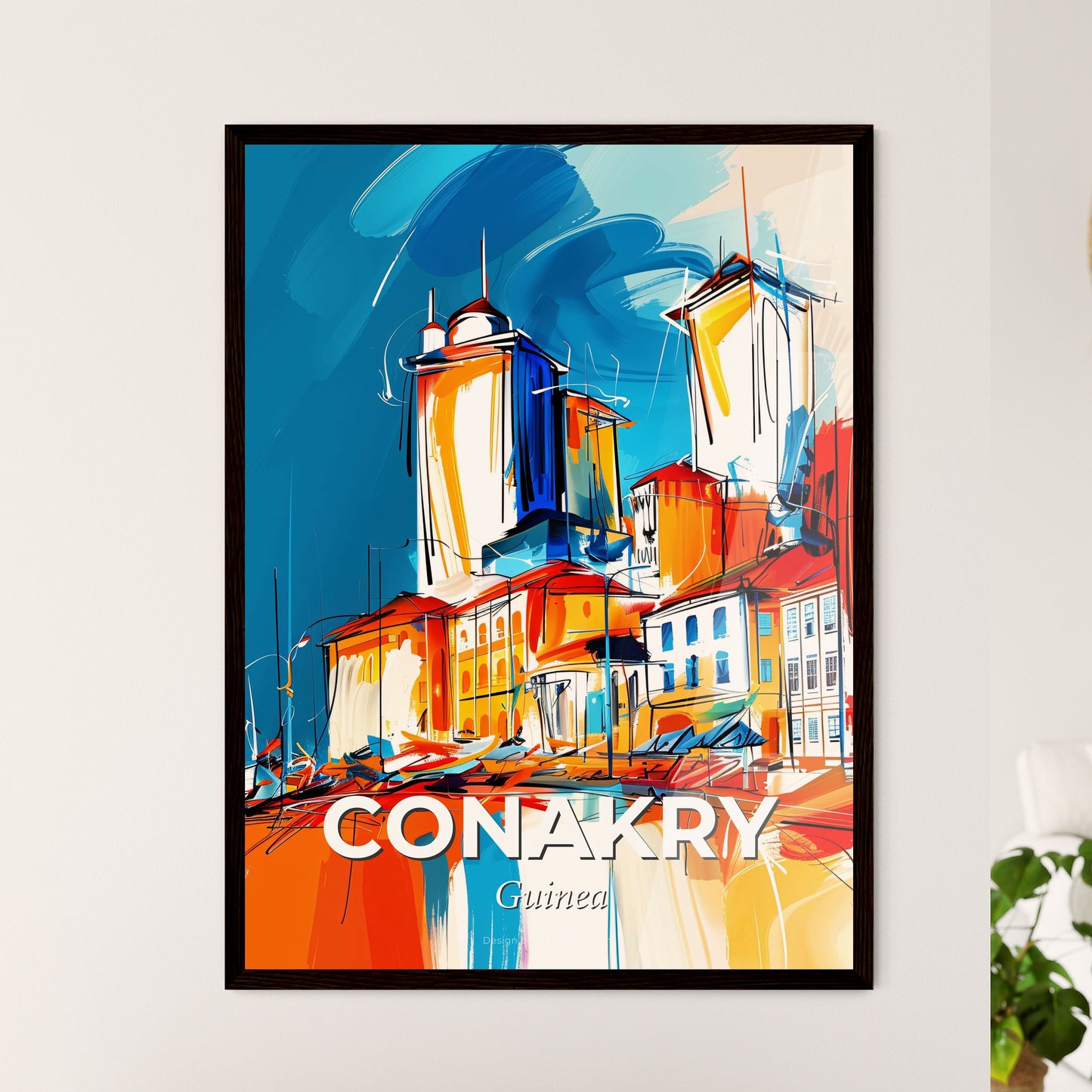 Vibrant Conakry, Guinea - A Painting Of A City