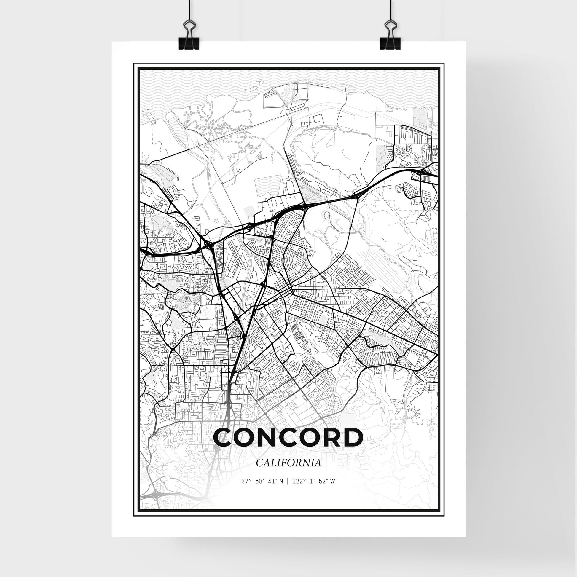 Concord California - Premium City Map Poster