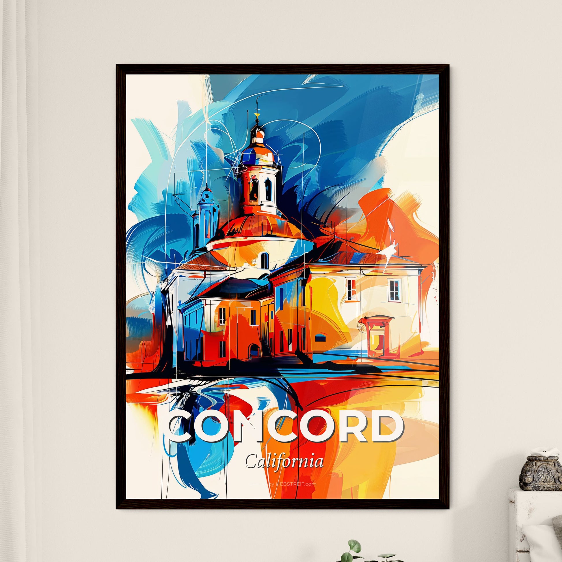 Vibrant Concord, California - A Painting Of A Building