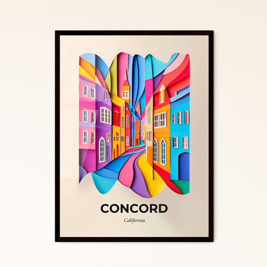 Vivid Concord, California, Papercut Print