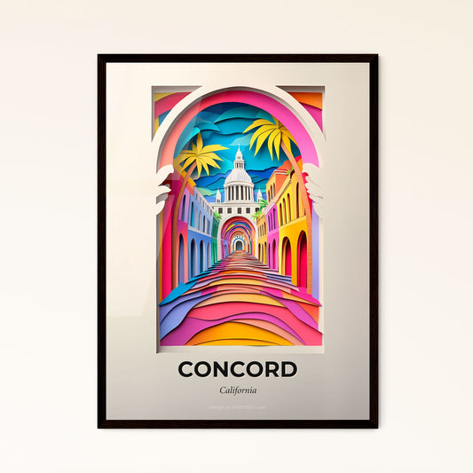 Vivid Concord, California, Papercut Print