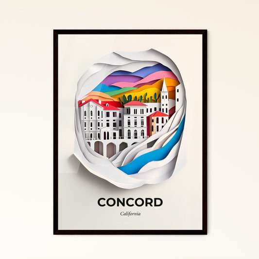 Vivid Concord, California, Papercut Print