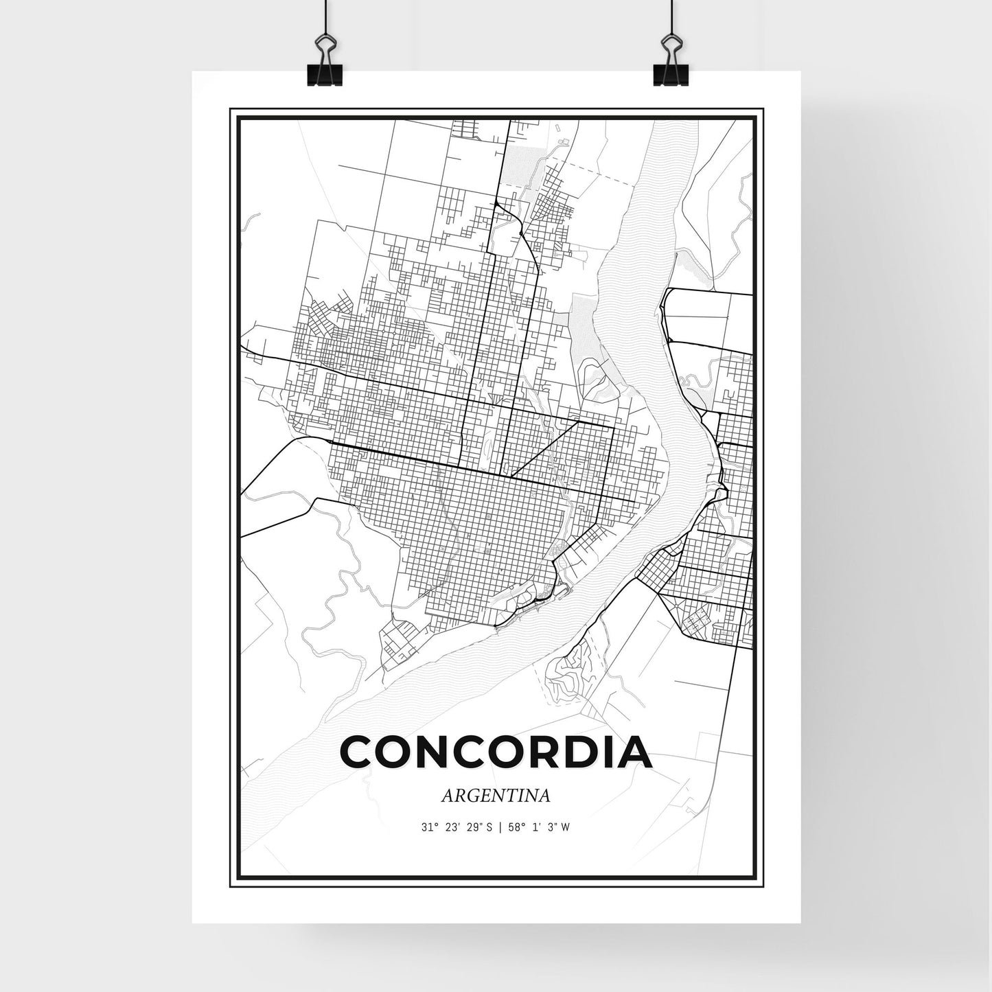 Concordia Argentina - Premium City Map Poster