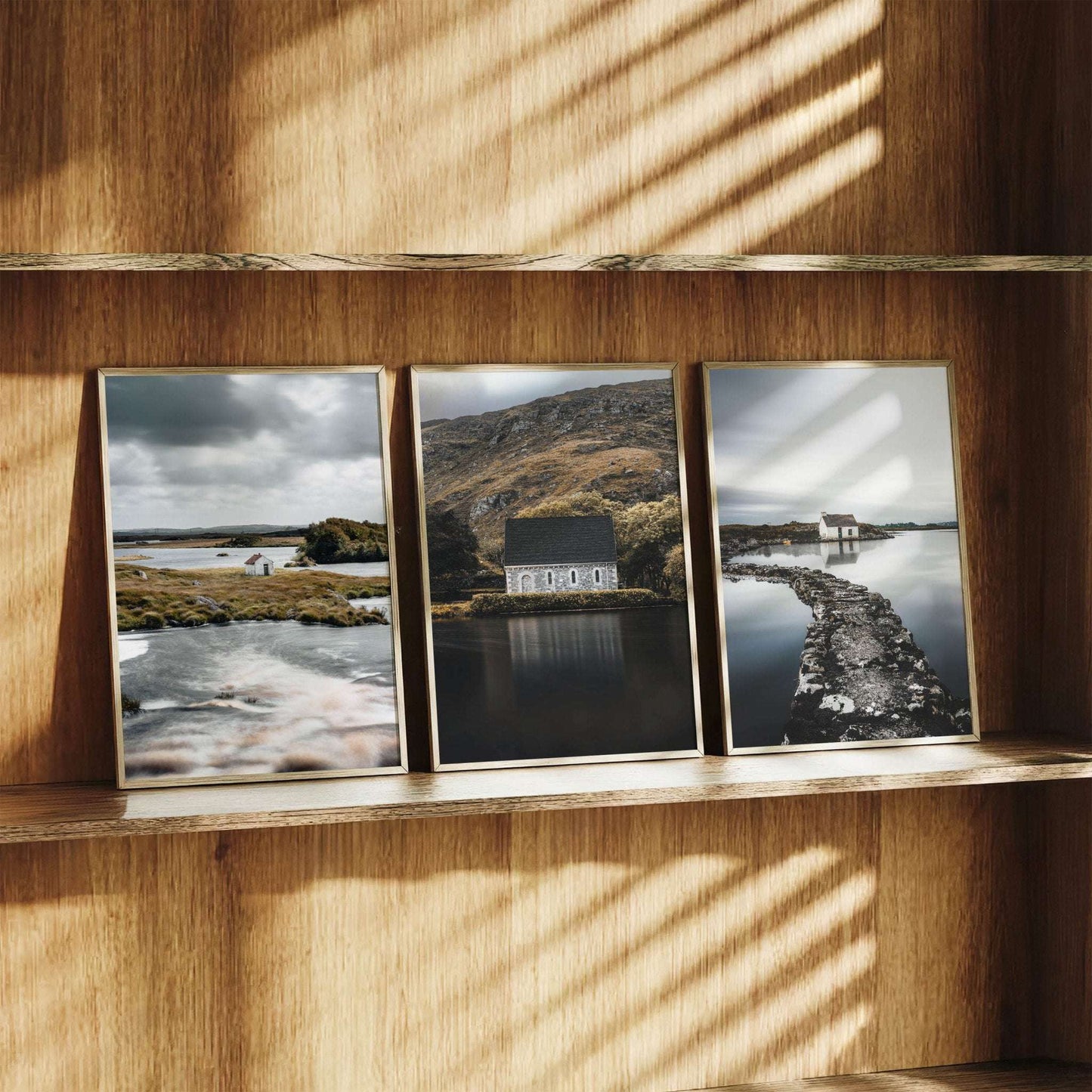 Irish Wall Art Set of 3 | Connemara Hut, Gougane Barra & Fisherman’s Bothy