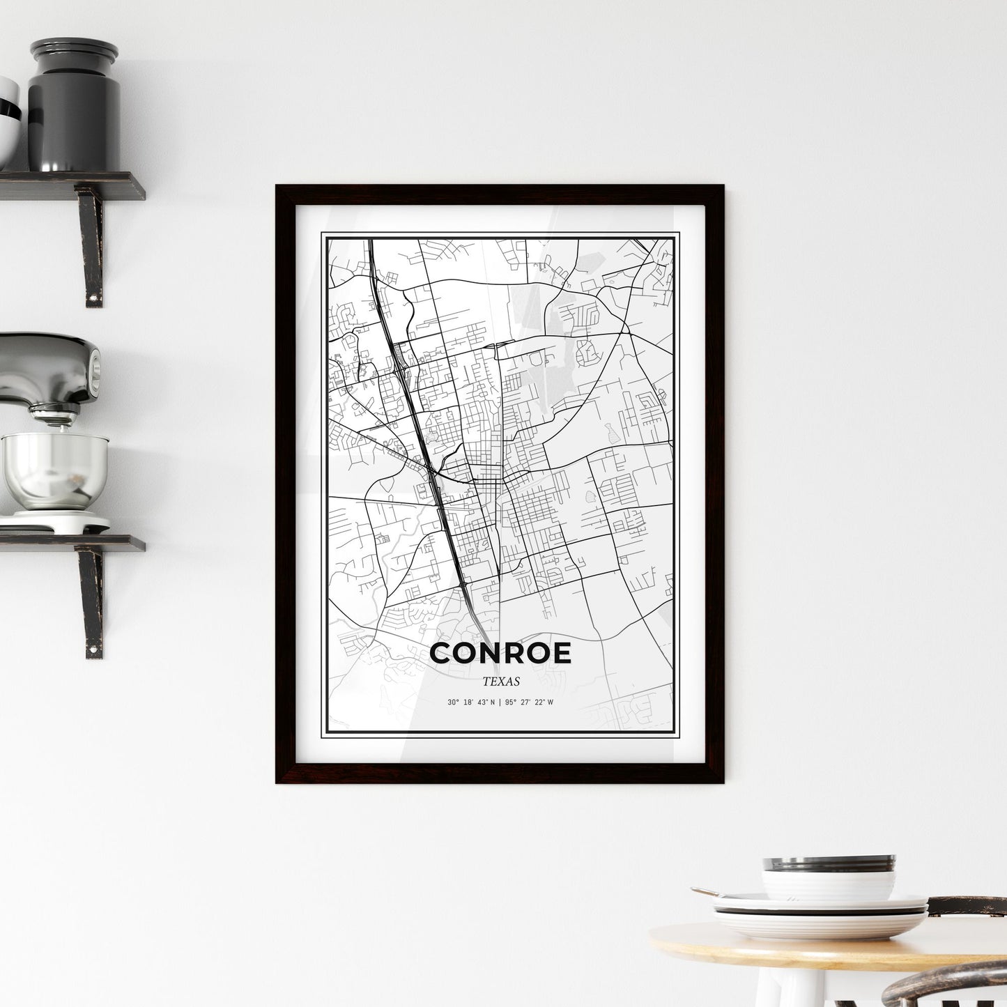 Conroe Texas - Minimal City Map