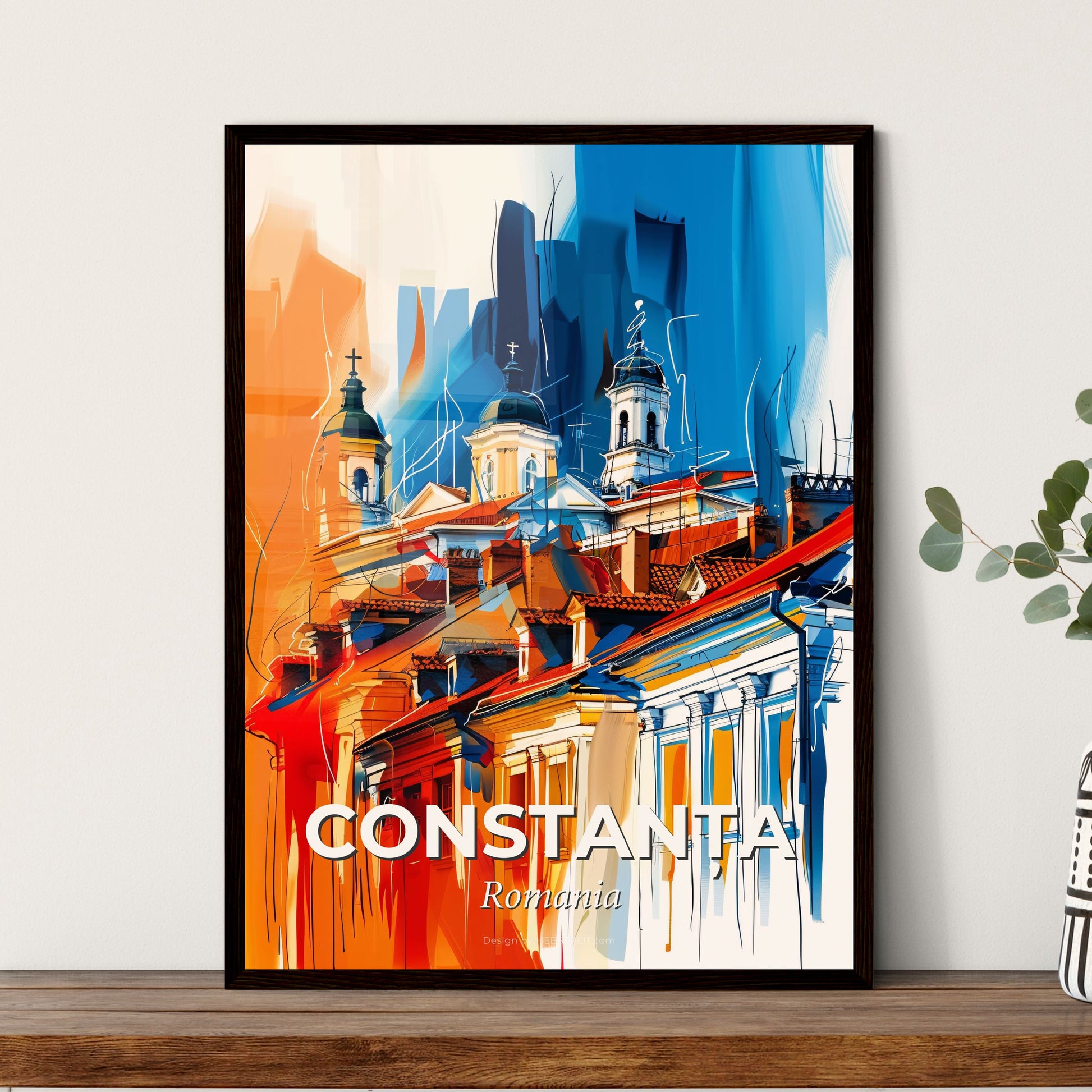 Vibrant Constanța, Romania - A Painting Of A Building