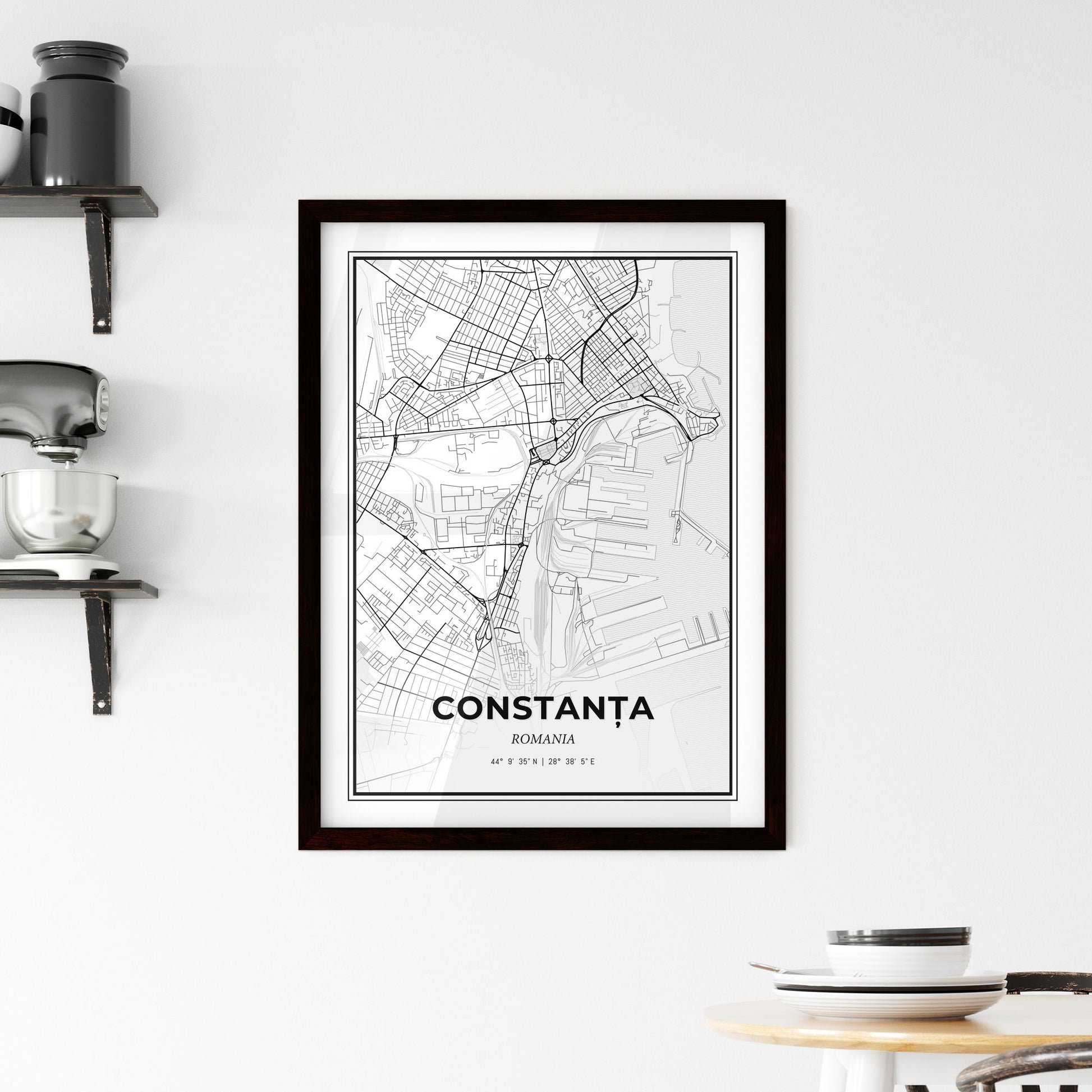 Constanța Romania - Minimal City Map