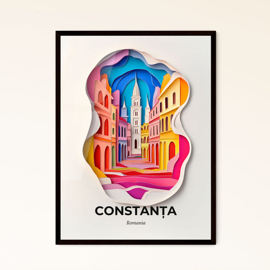 Vivid Constanța, Romania - a paper cut of a city with a clock tower