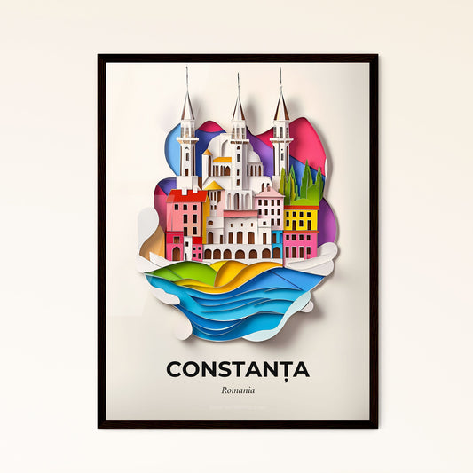 Vivid Constanța, Romania - a paper cut of a city with a river