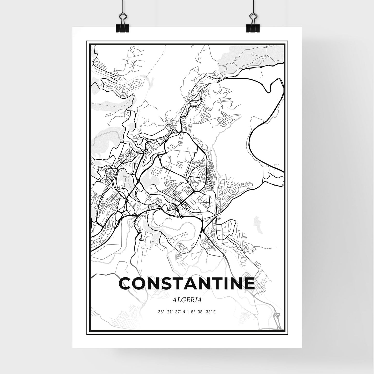 Constantine Algeria - Premium City Map Poster