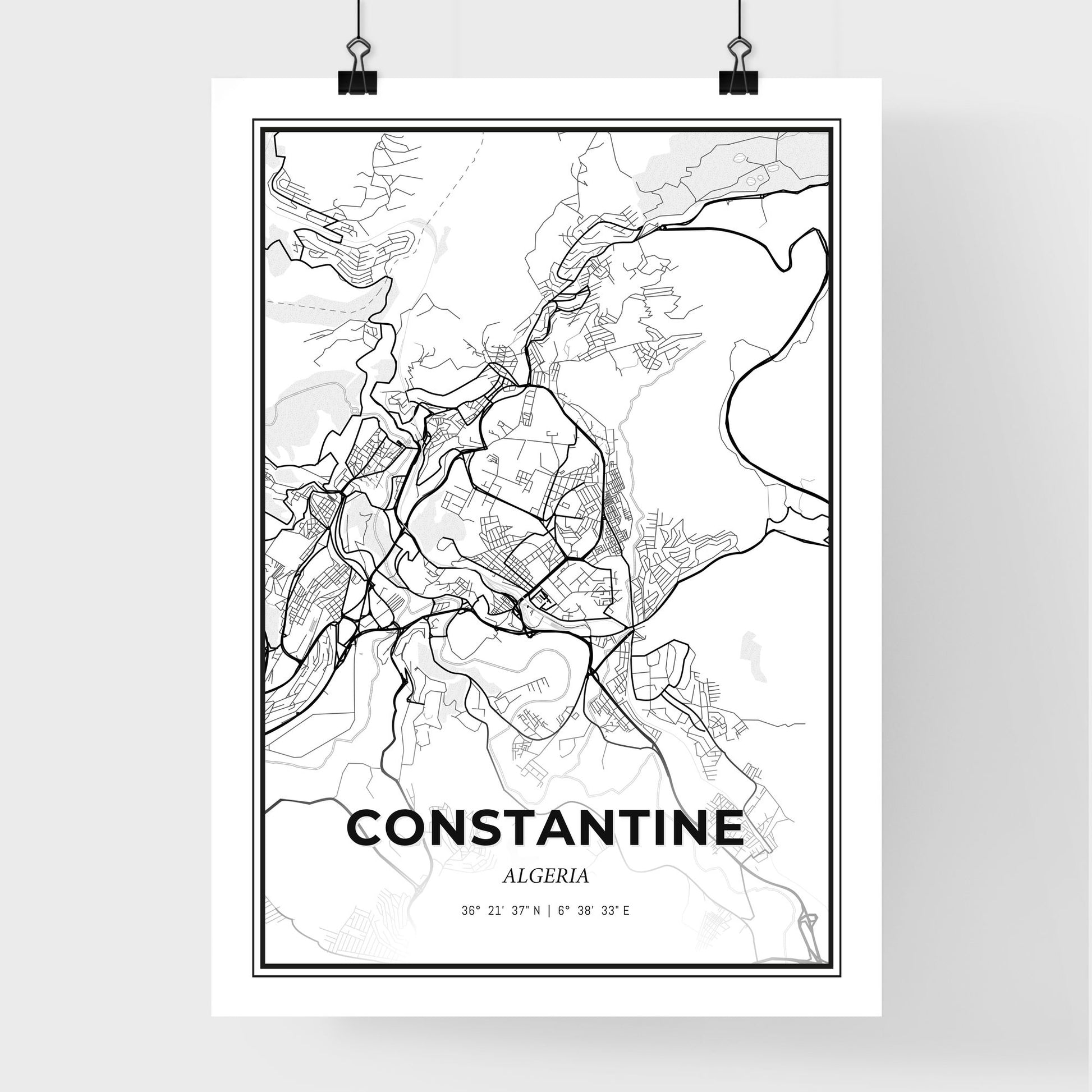 Constantine Algeria - Premium City Map Poster