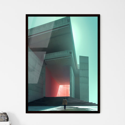 Geometric Shapes, Clean Lines, Vibrant Painting, Modern Art, Abstract Expressionism, Human Figure, Building, Architecture, Perspective Default Title