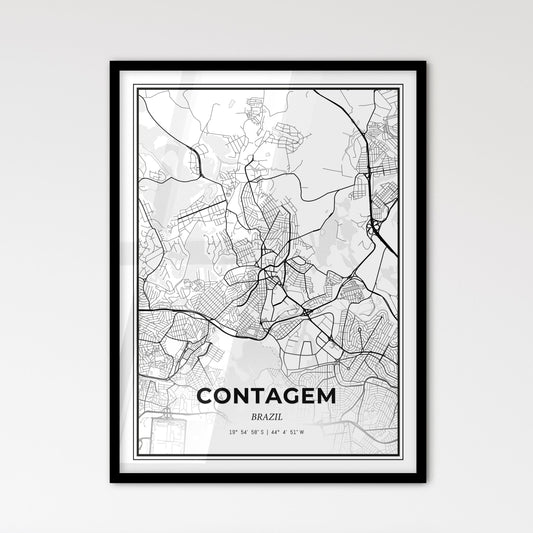 Contagem Brazil - Scandinavian Style City Map for Modern Home Decor
