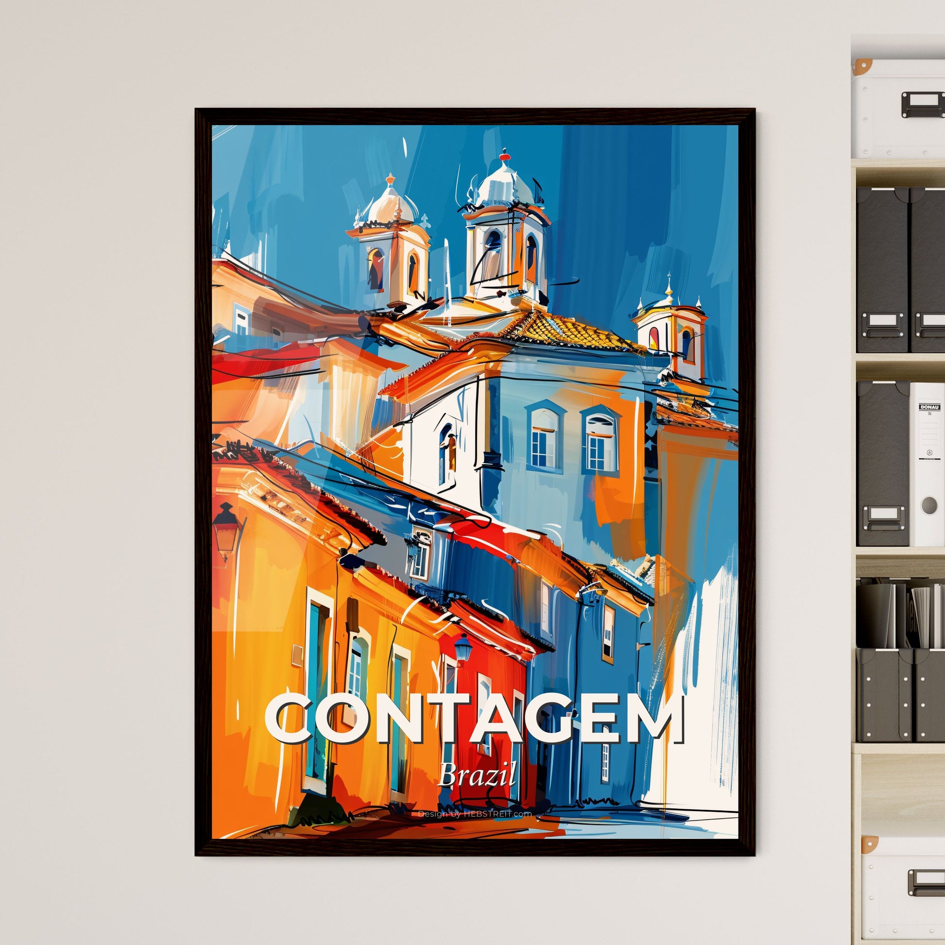 Vibrant Contagem, Brazil - A Painting Of A Building