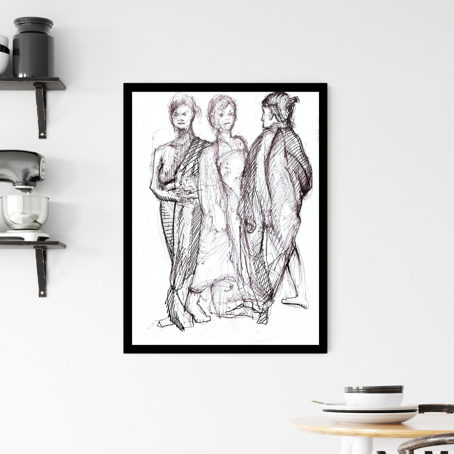 Conversations in Shadows: The Evolution of Identity and Form Framed Print