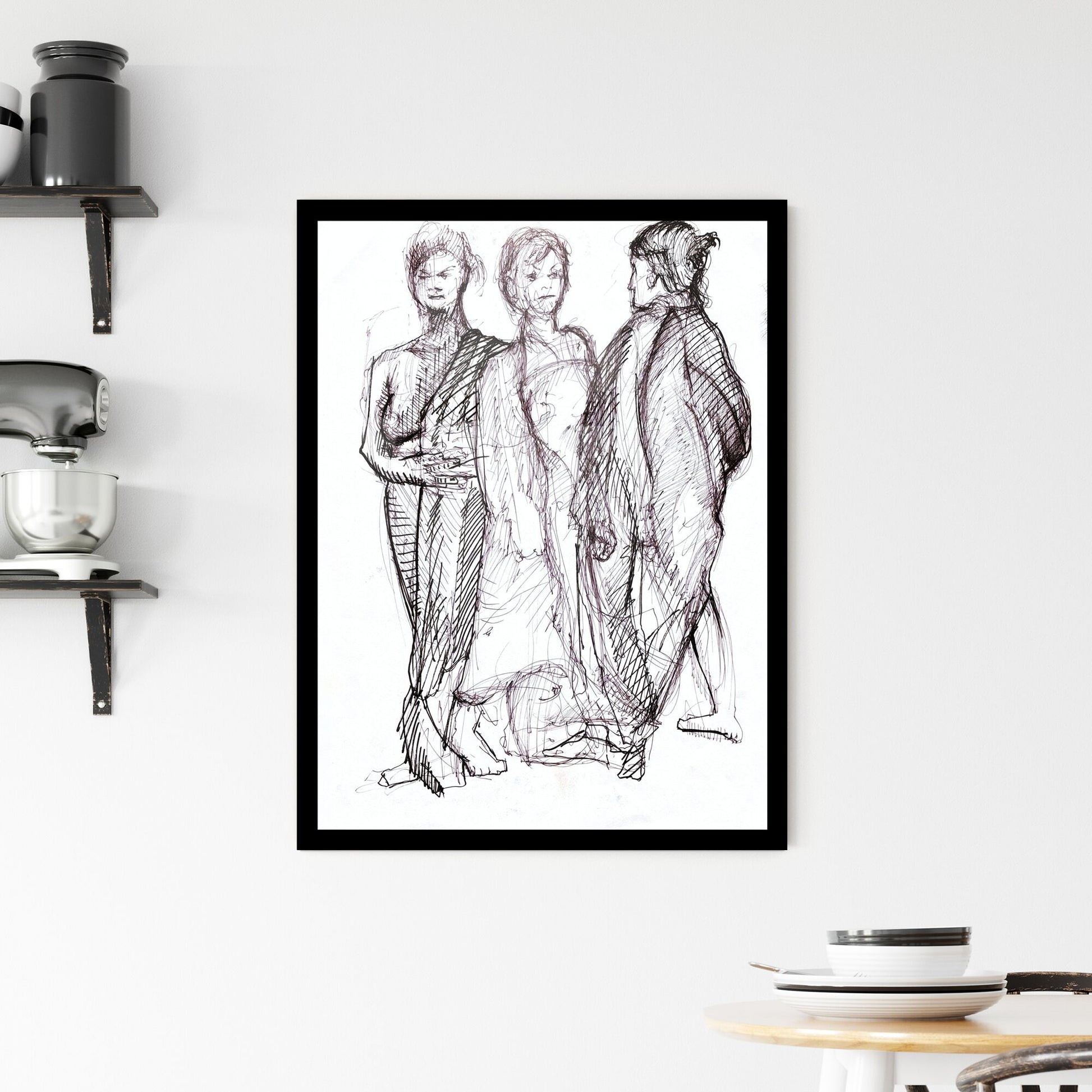 Conversations in Shadows: The Evolution of Identity and Form Framed Print