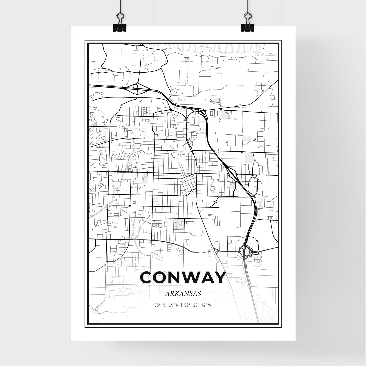 Conway Arkansas - Premium City Map Poster