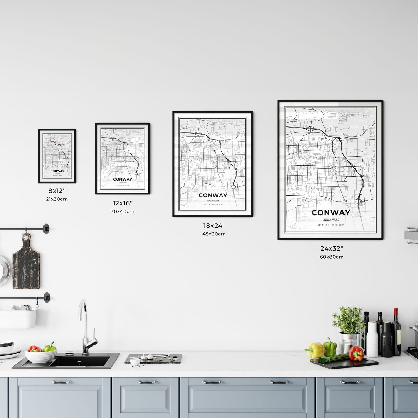 Conway Arkansas - Customizable Modern City Map