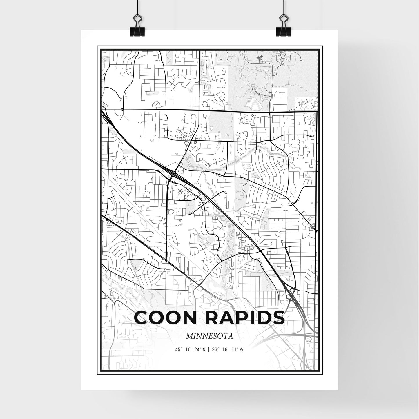 Coon Rapids Minnesota - Premium City Map Poster