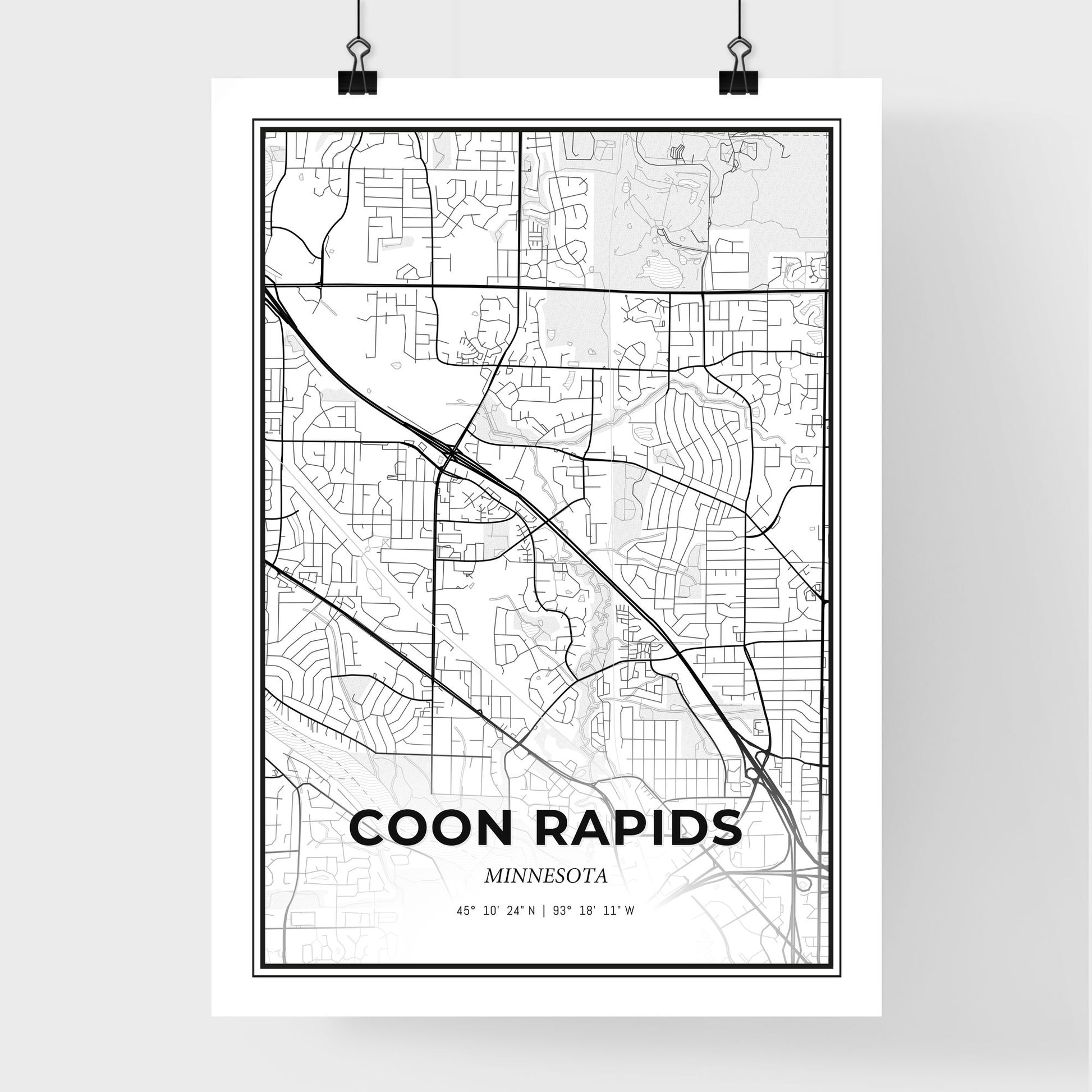 Coon Rapids Minnesota - Premium City Map Poster