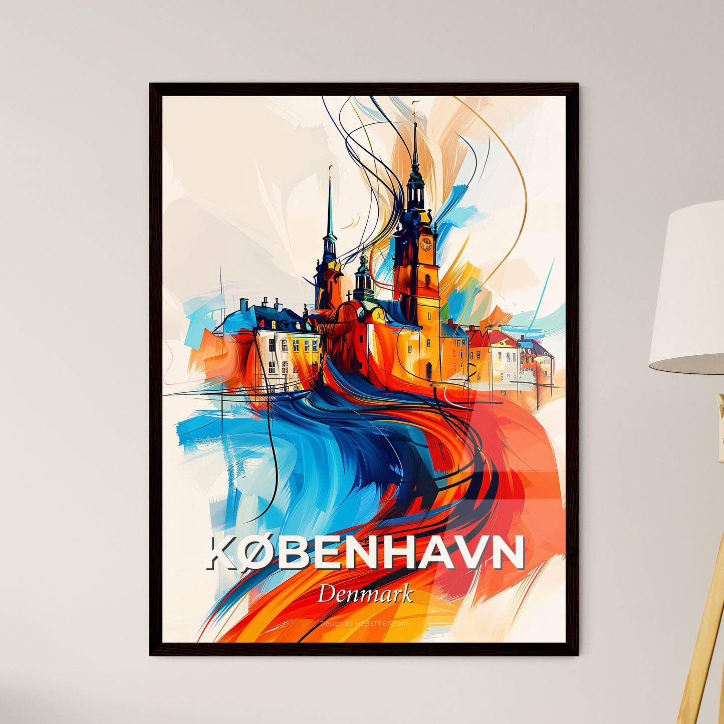 Vibrant København, Denmark - A Colorful Painting Of A City