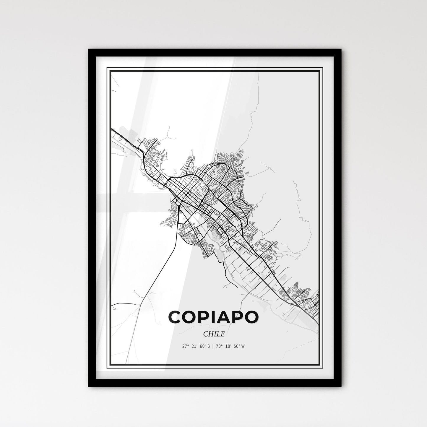 Copiapo Chile - Scandinavian Style City Map for Modern Home Decor