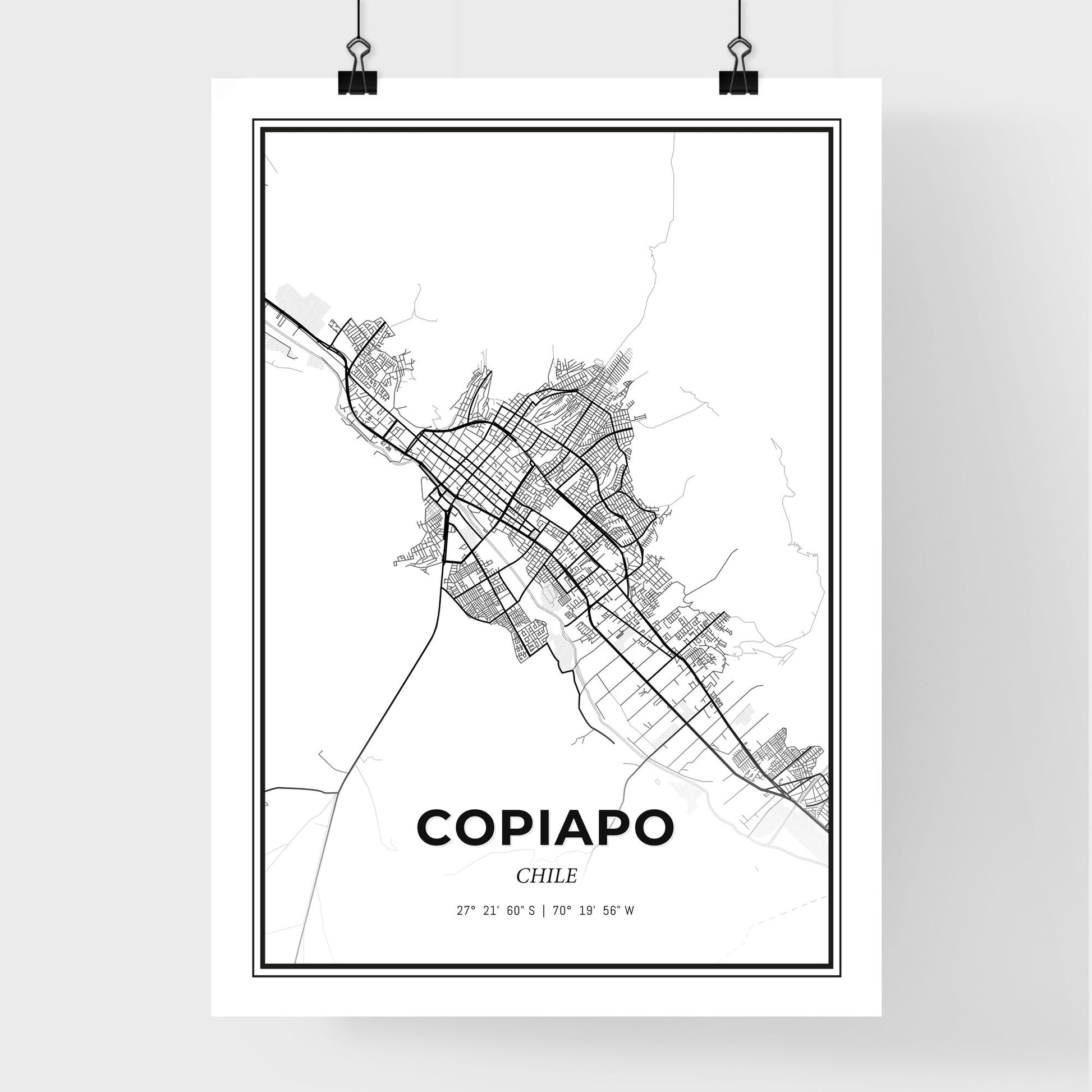 Copiapo Chile - Premium City Map Poster