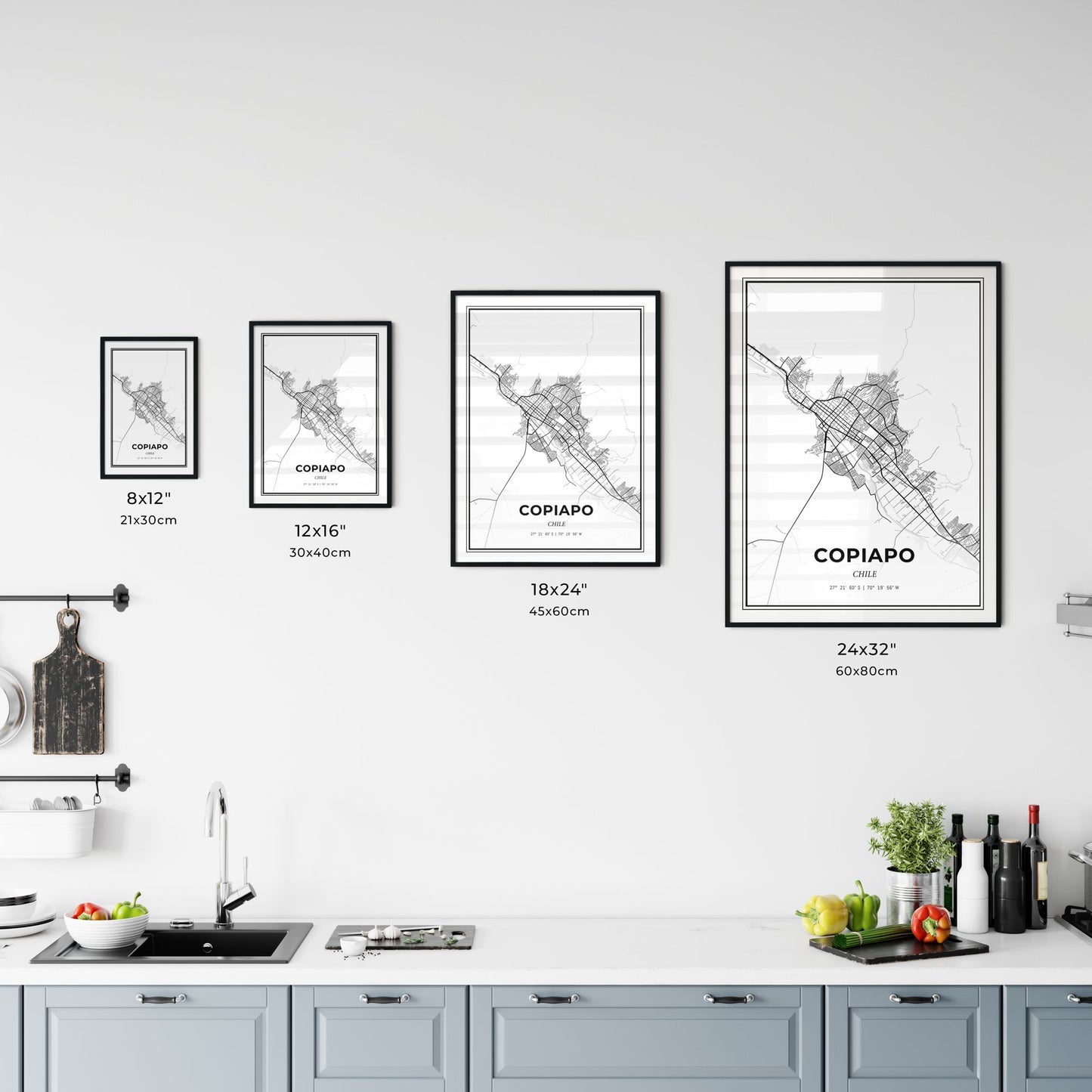 Copiapo Chile - Customizable Modern City Map