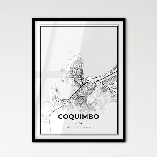 Coquimbo Chile - Scandinavian Style City Map for Modern Home Decor