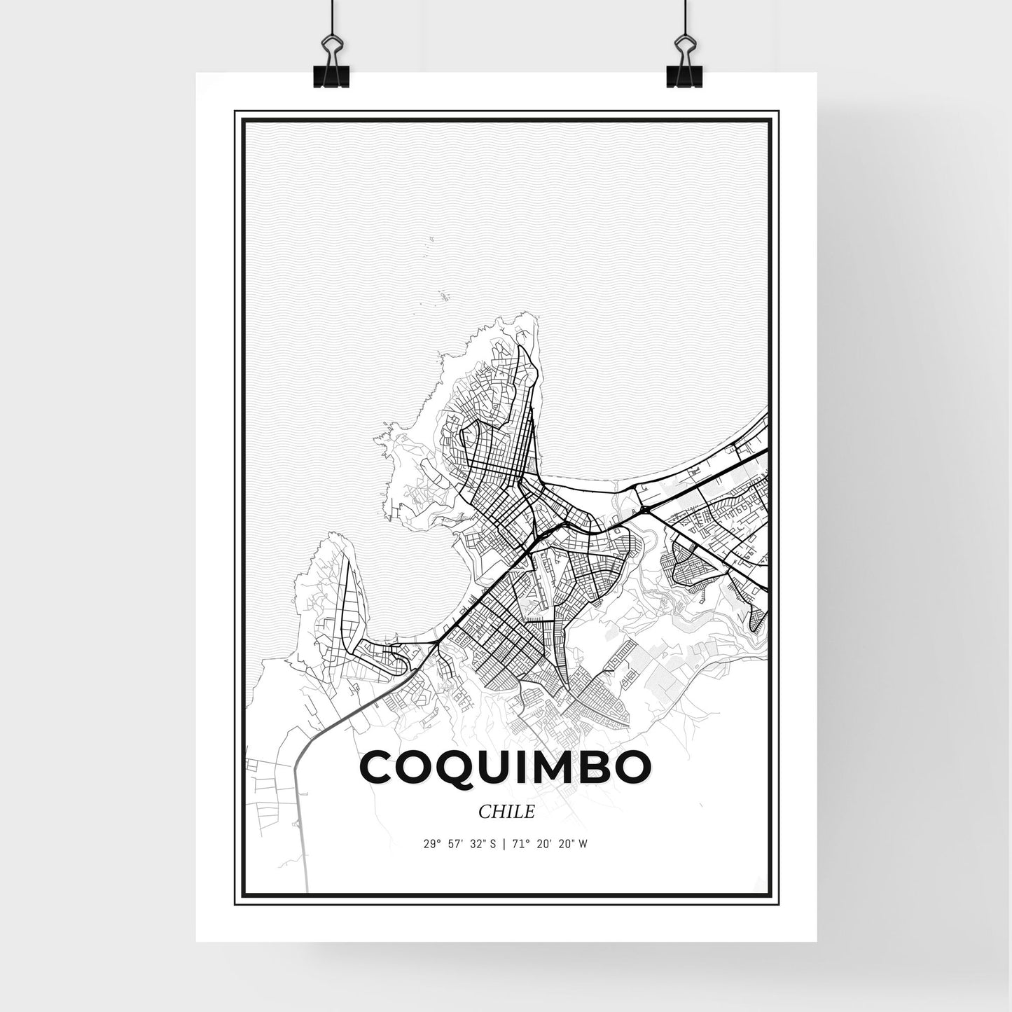 Coquimbo Chile - Premium City Map Poster