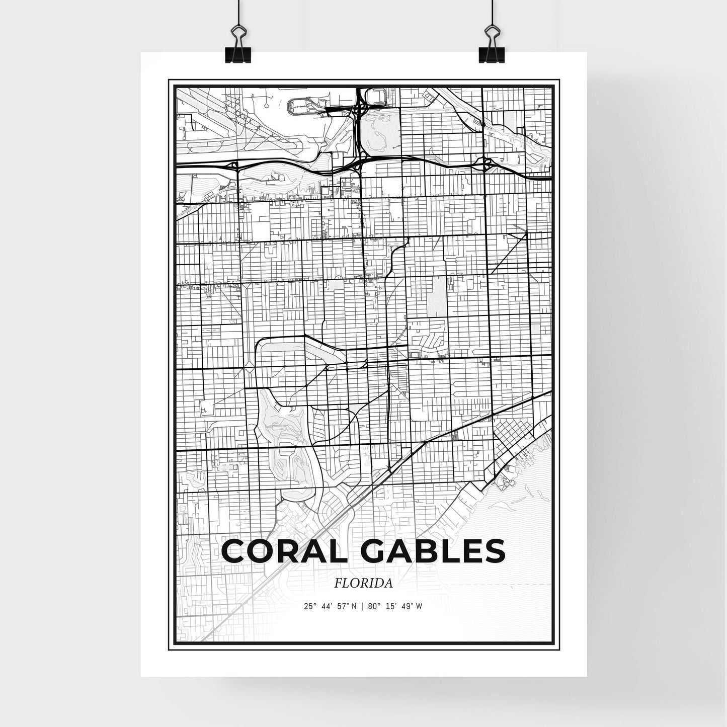 Coral Gables Florida - Premium City Map Poster