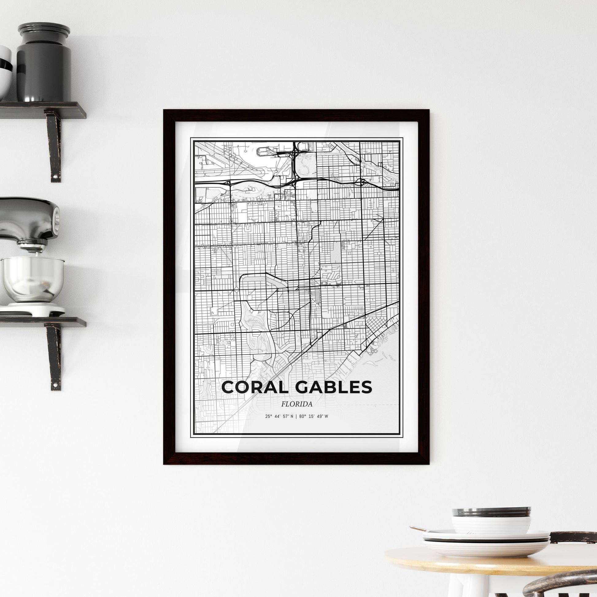 Coral Gables Florida - Minimal City Map