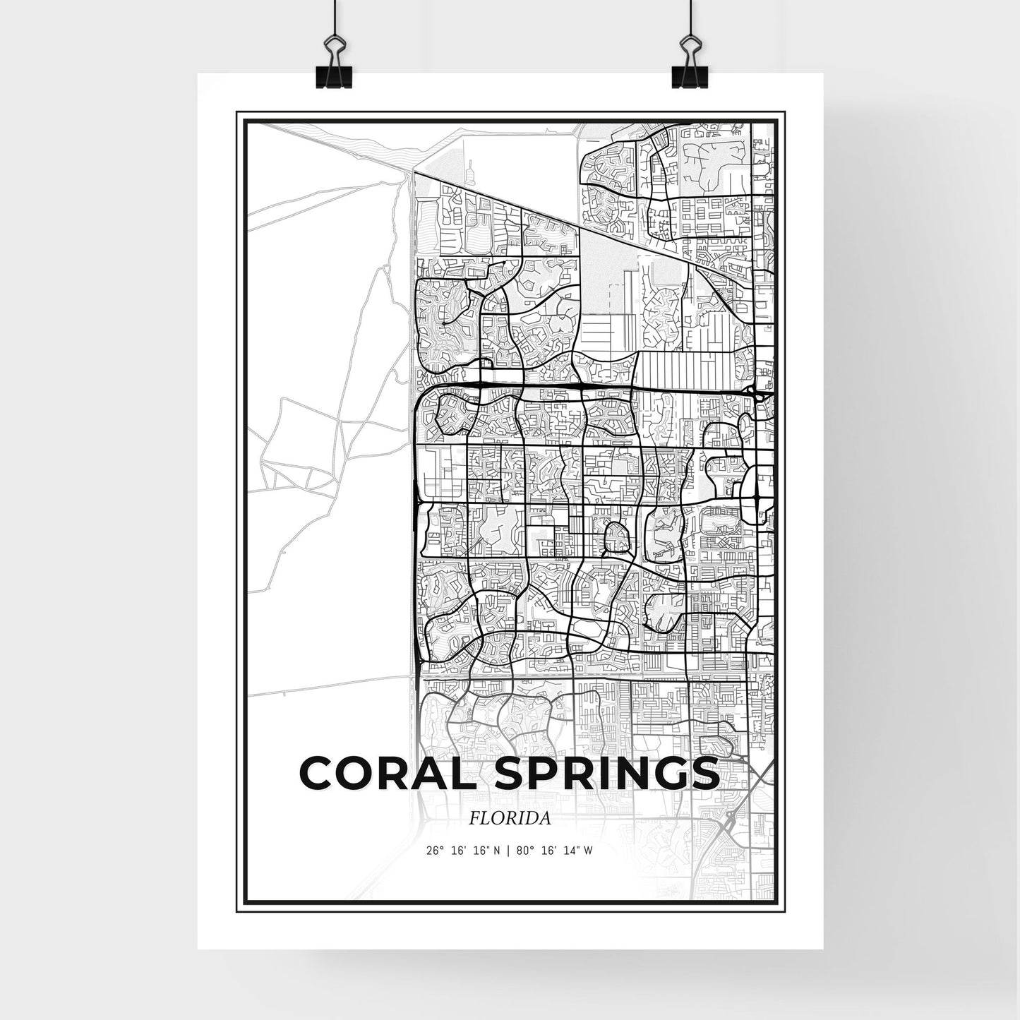 Coral Springs Florida - Premium City Map Poster